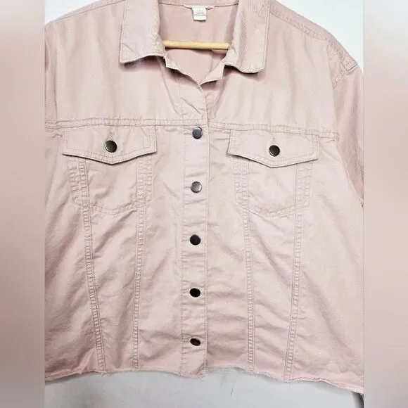 Women's Caslon Blush Pink Jacket w/ Raw Edge Hem Size 2X - Picture 3 of 8